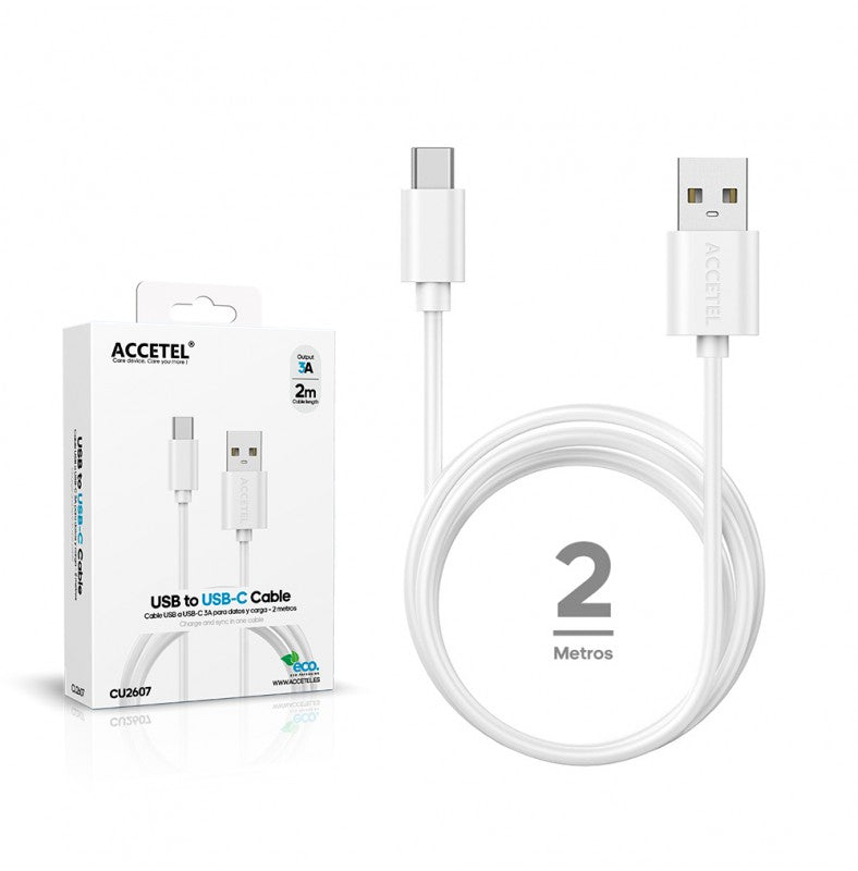 Cabo de dados 2.4A - USB-C branco (2 m)