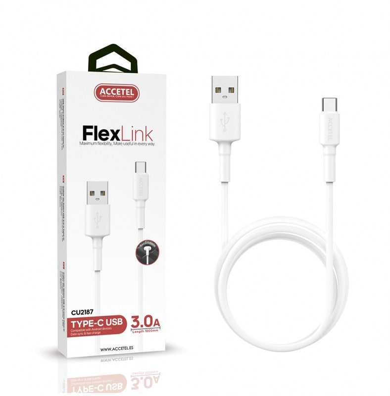 Cabo de dados TPE 3.0A - USB-C Branco (1M)
