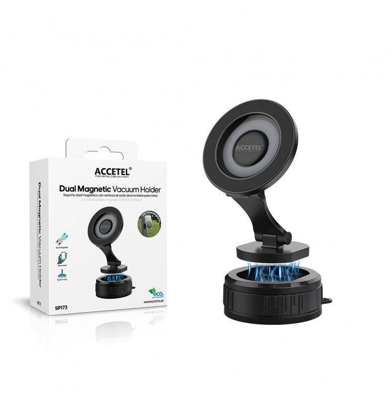 Suporte magnético duplo para telemóvel com ventosa removível